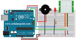 Arduino with PIR Sensor Project with LED and Buzzer